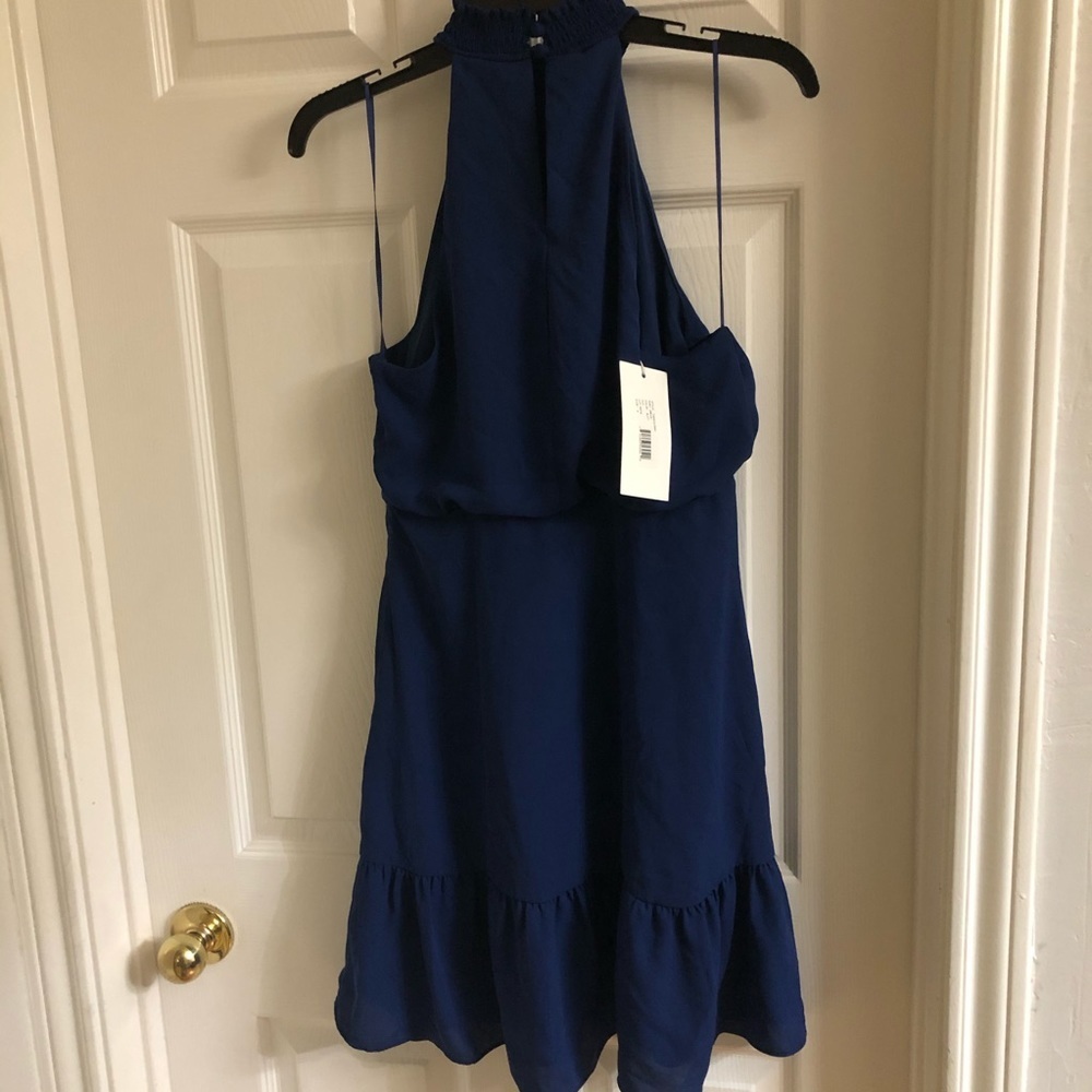 New Likely Royal Blue Rory Choker Neck Dress Med - Picture 3 of 6